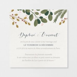 CARTON D'INVITATION MARIAGE - PERSONNALISÉ