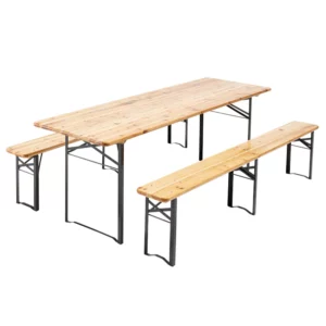 SET TABLE BANC BOIS